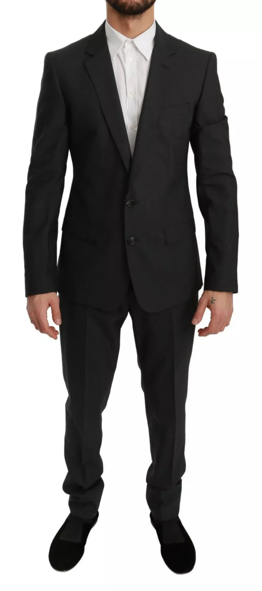 Dolce &amp; Gabbana Slim Fit MARTINI Wollanzug in Grau