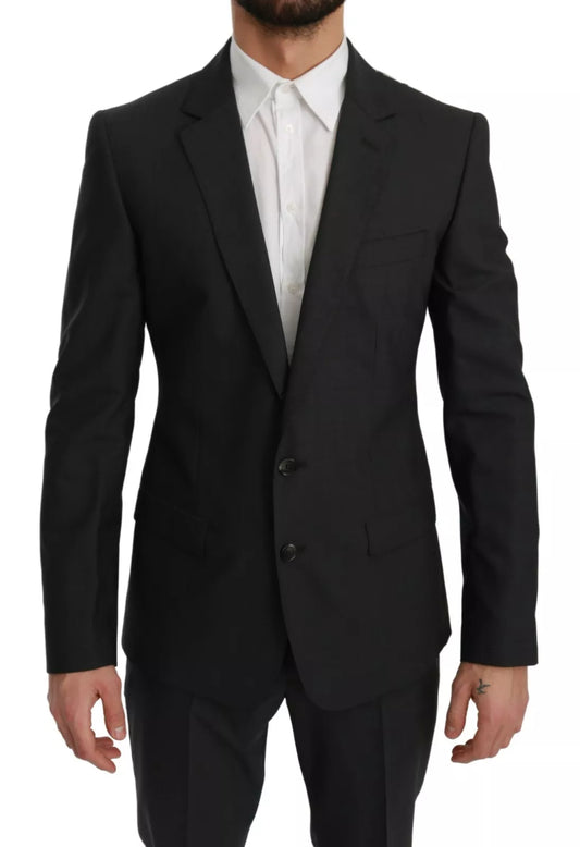 Dolce &amp; Gabbana Slim Fit MARTINI Wollanzug in Grau