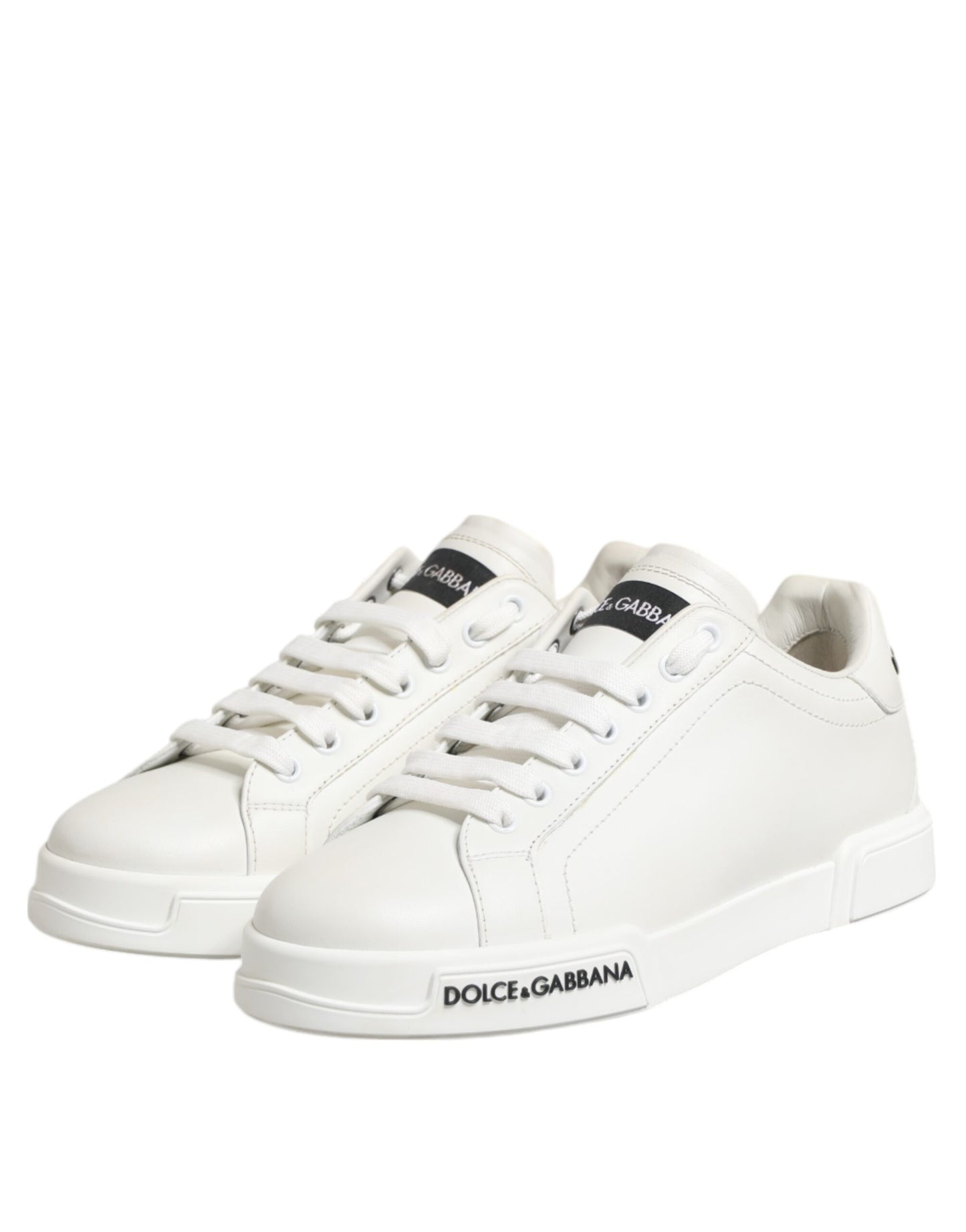 Dolce &amp; Gabbana – Portofino-Sneaker aus schwarzem und weißem Leder