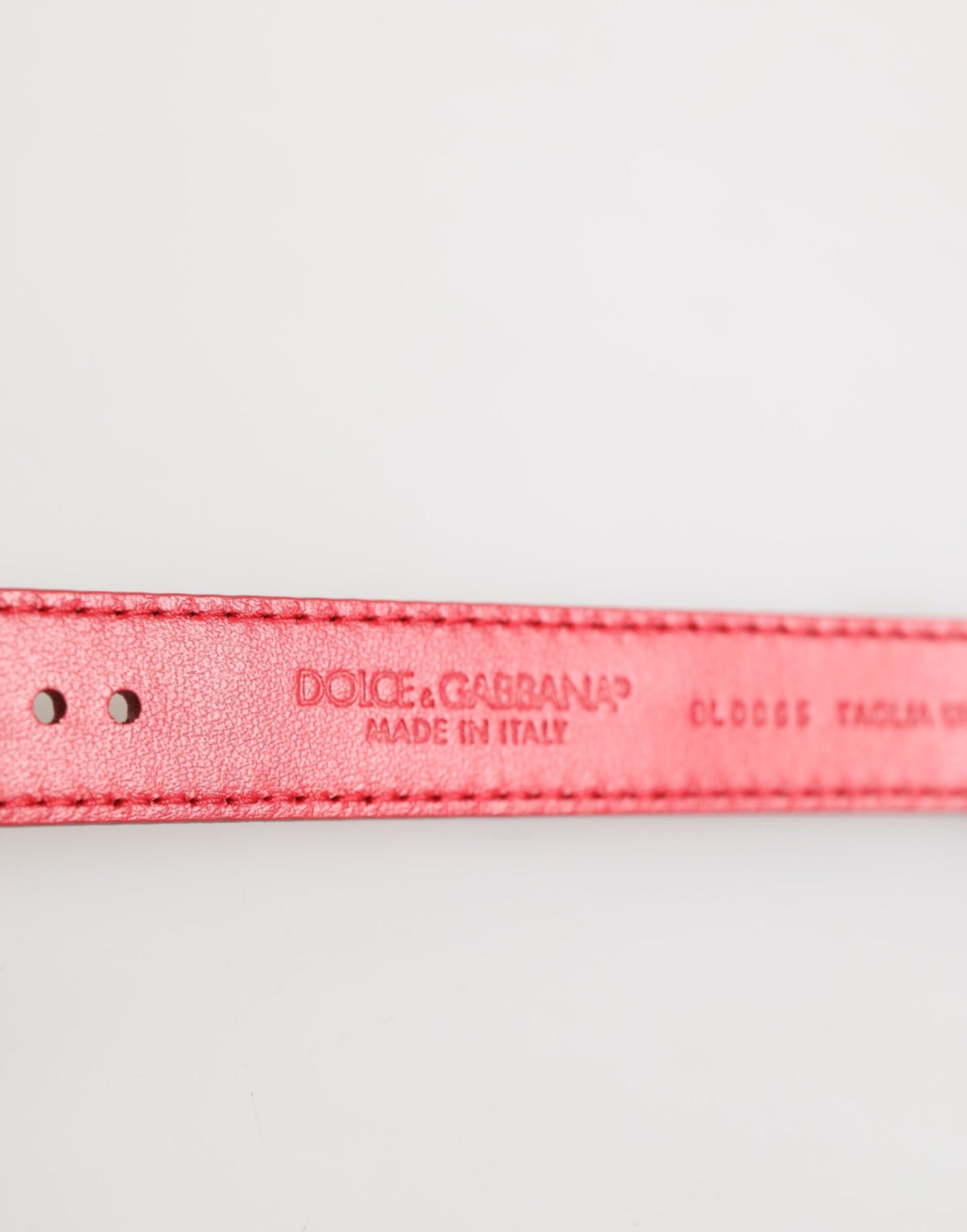 Dolce &amp; Gabbana Damenarmband aus rotem exotischem Leder mit goldfarbener Metallschnalle