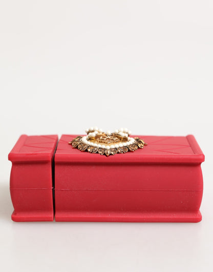 Dolce &amp; Gabbana Rote Silikon-Devotion-Herzhülle für Damen-Airpods-Hülle