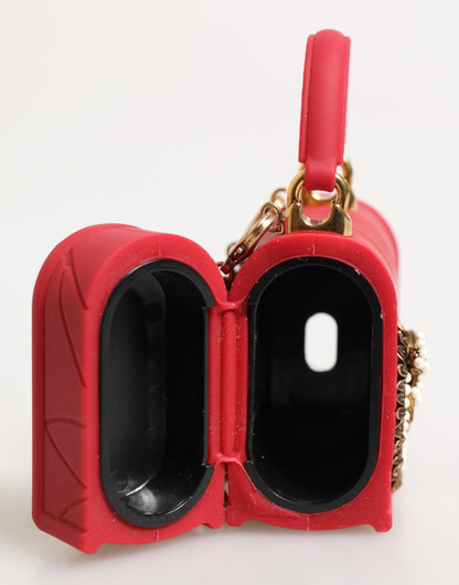 Dolce &amp; Gabbana Rote Silikon-Devotion-Herzhülle für Damen-Airpods-Hülle