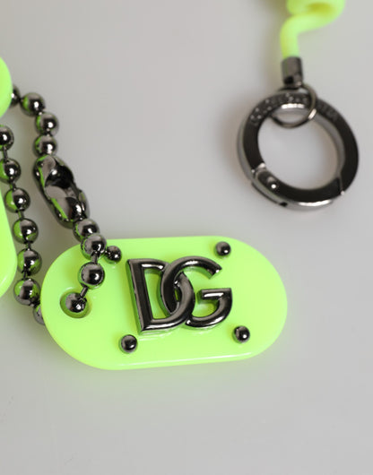 Dolce &amp; Gabbana Grüner federnder Schlüsselanhänger mit DG-Logo für Herren