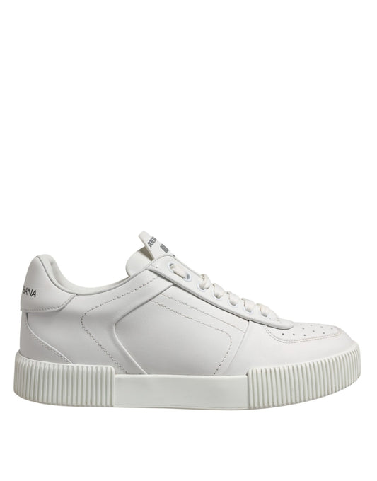 Dolce &amp; Gabbana Weiße Miami Leder Low Top Sneakers Schuhe