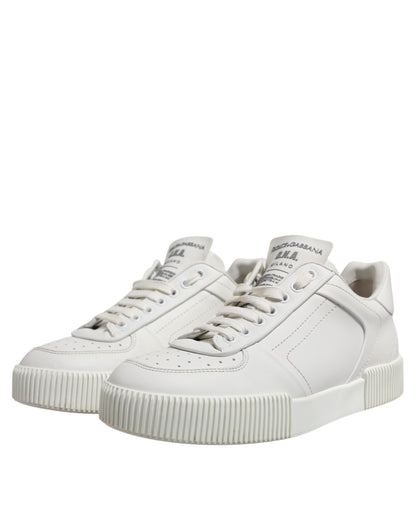 Dolce &amp; Gabbana Weiße Miami Leder Low Top Sneakers Schuhe