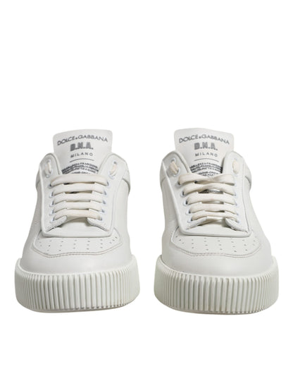Dolce &amp; Gabbana Weiße Miami Leder Low Top Sneakers Schuhe
