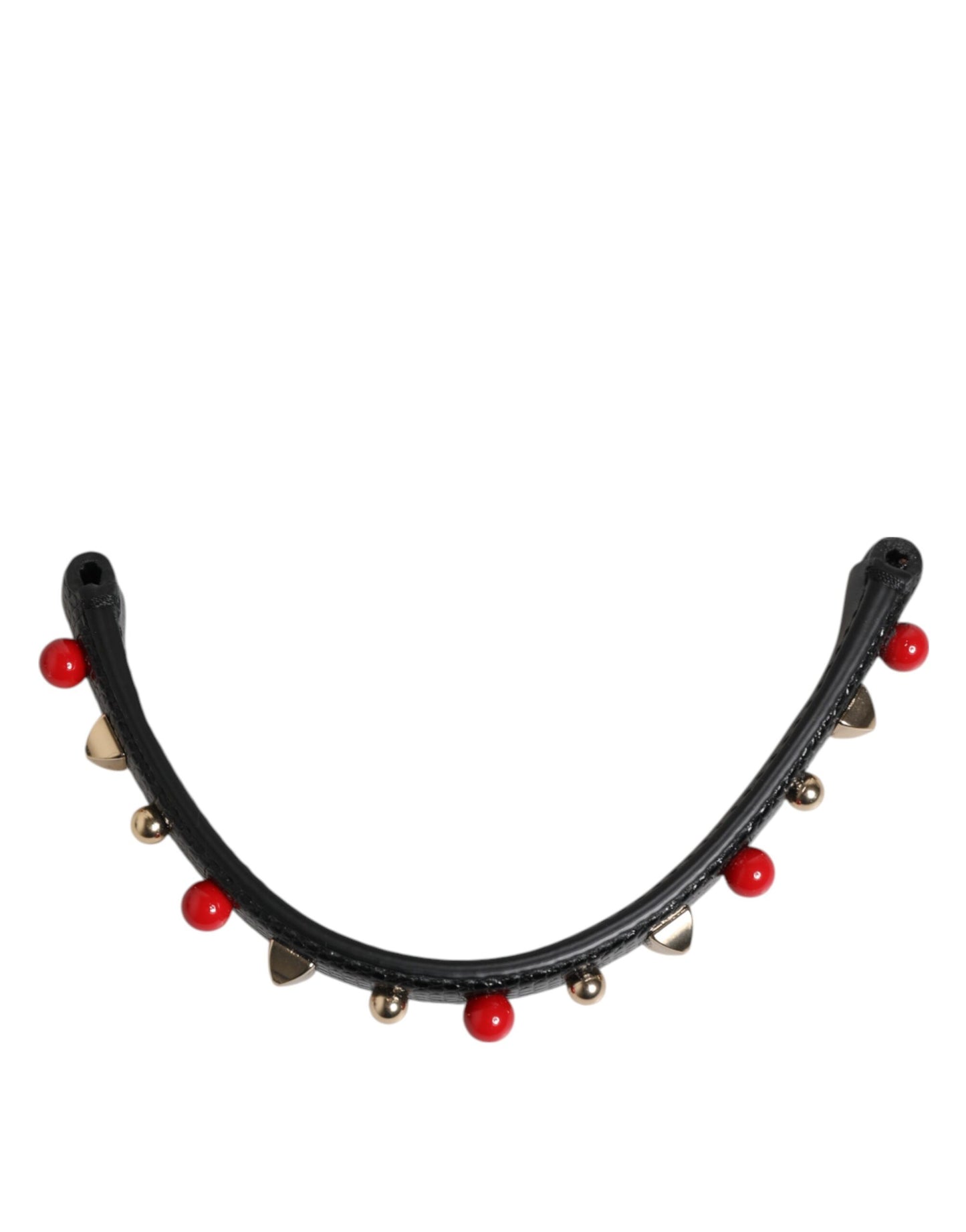 Dolce &amp; Gabbana Schwarz verzierter Ledertaschengriff Damen Schultergurt