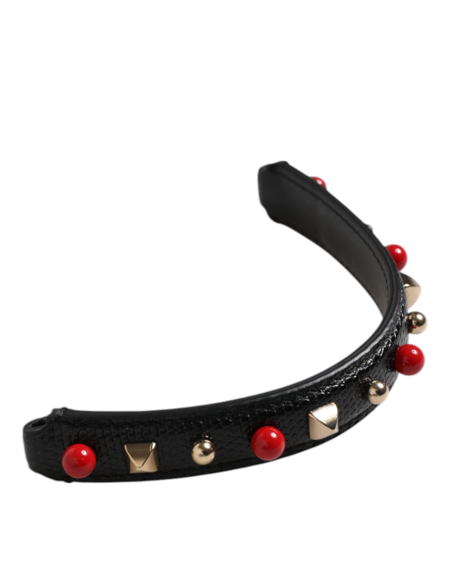 Dolce &amp; Gabbana Schwarz verzierter Ledertaschengriff Damen Schultergurt