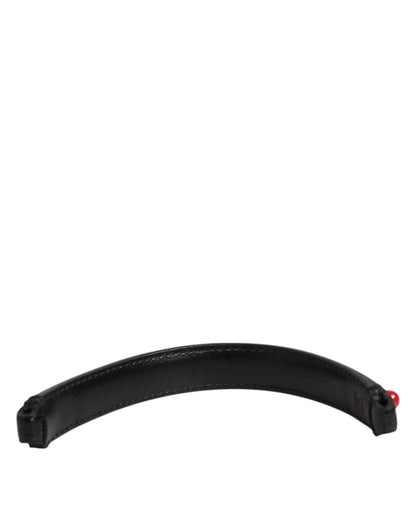 Dolce &amp; Gabbana Schwarz verzierter Ledertaschengriff Damen Schultergurt