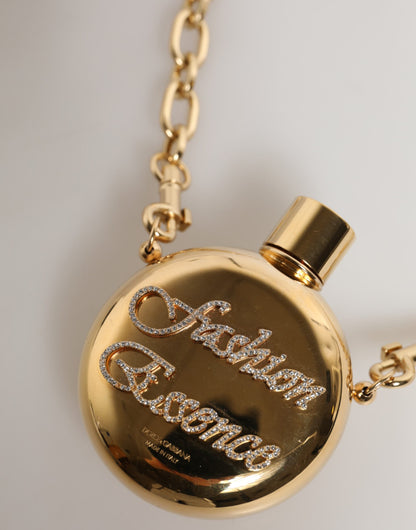 قلادة دولتشي آند غابانا الذهبية المصنوعة من النحاس الأصفر والمزينة بأحجار الراين