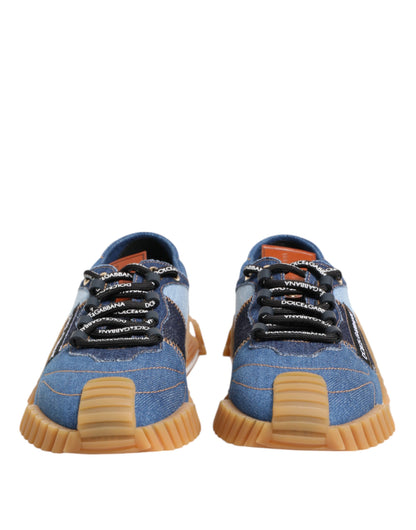 Dolce &amp; Gabbana – Blaue Schnürschuhe mit niedrigem Oberteil NS1