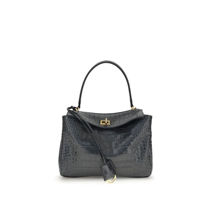 Balenciaga Schultertasche aus schwarzem Kalbsleder Bos Taurus