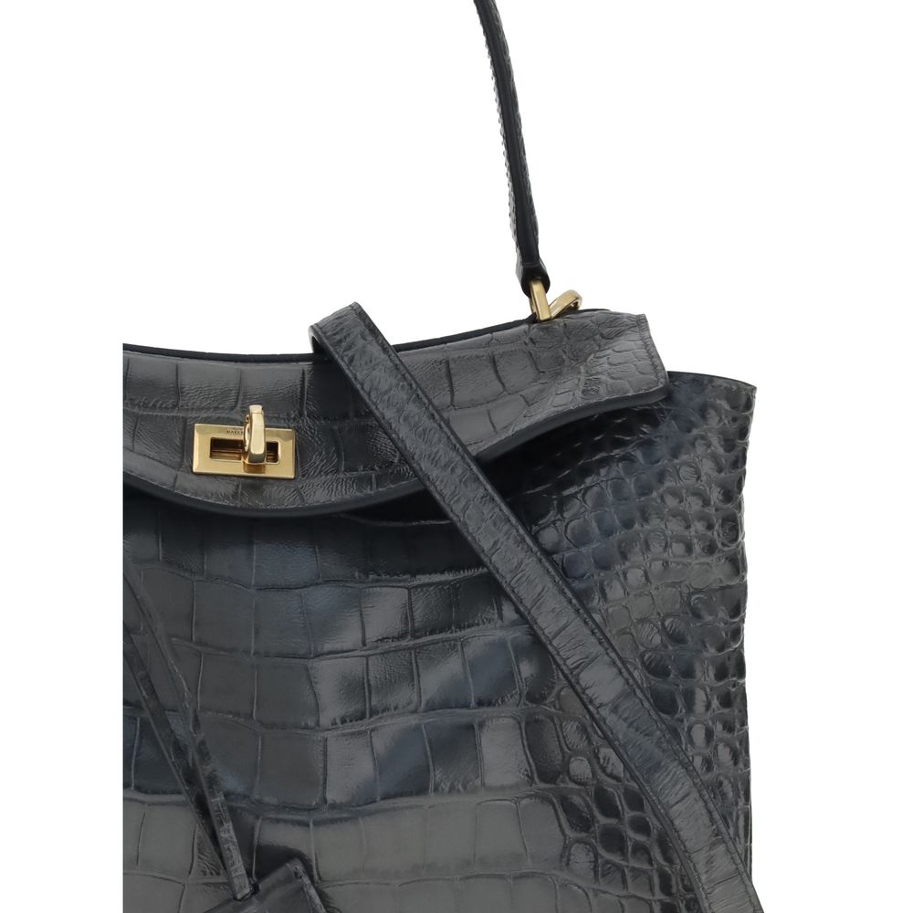 Balenciaga Schultertasche aus schwarzem Kalbsleder Bos Taurus