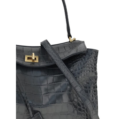 Balenciaga Schultertasche aus schwarzem Kalbsleder Bos Taurus