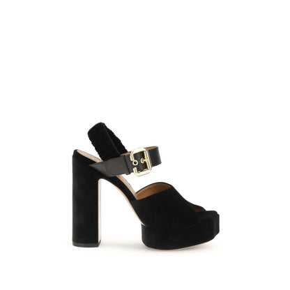 Chloé Black Calf Leather Bos Taurus Platform Pumps