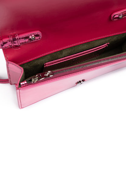 Ferrari Metal Pink GT Lackledertasche mit Kette