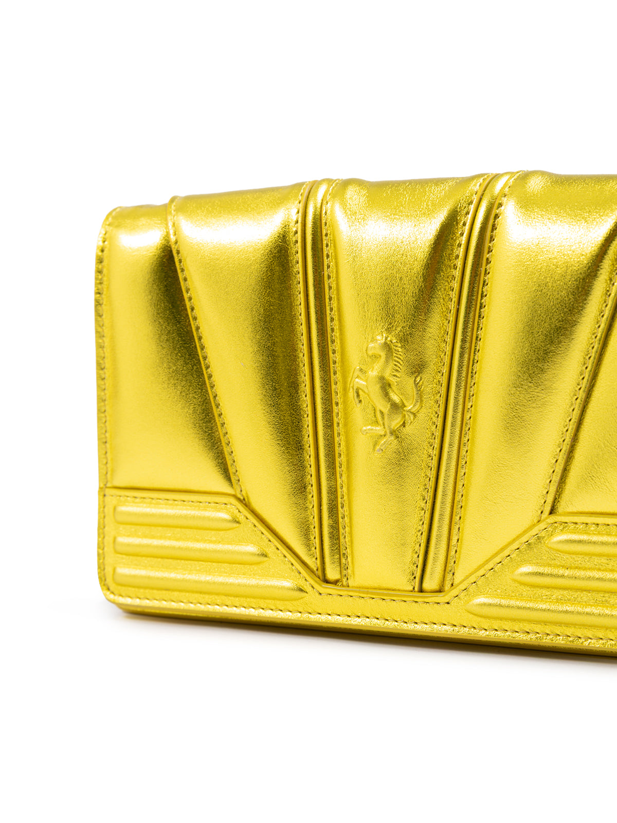 Ferrari Metal Yellow GT Lackledertasche mit Kette