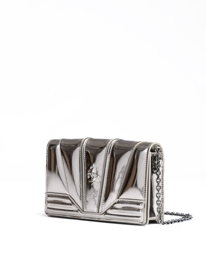 Ferrari Metal Silver GT Lackledertasche mit Kette