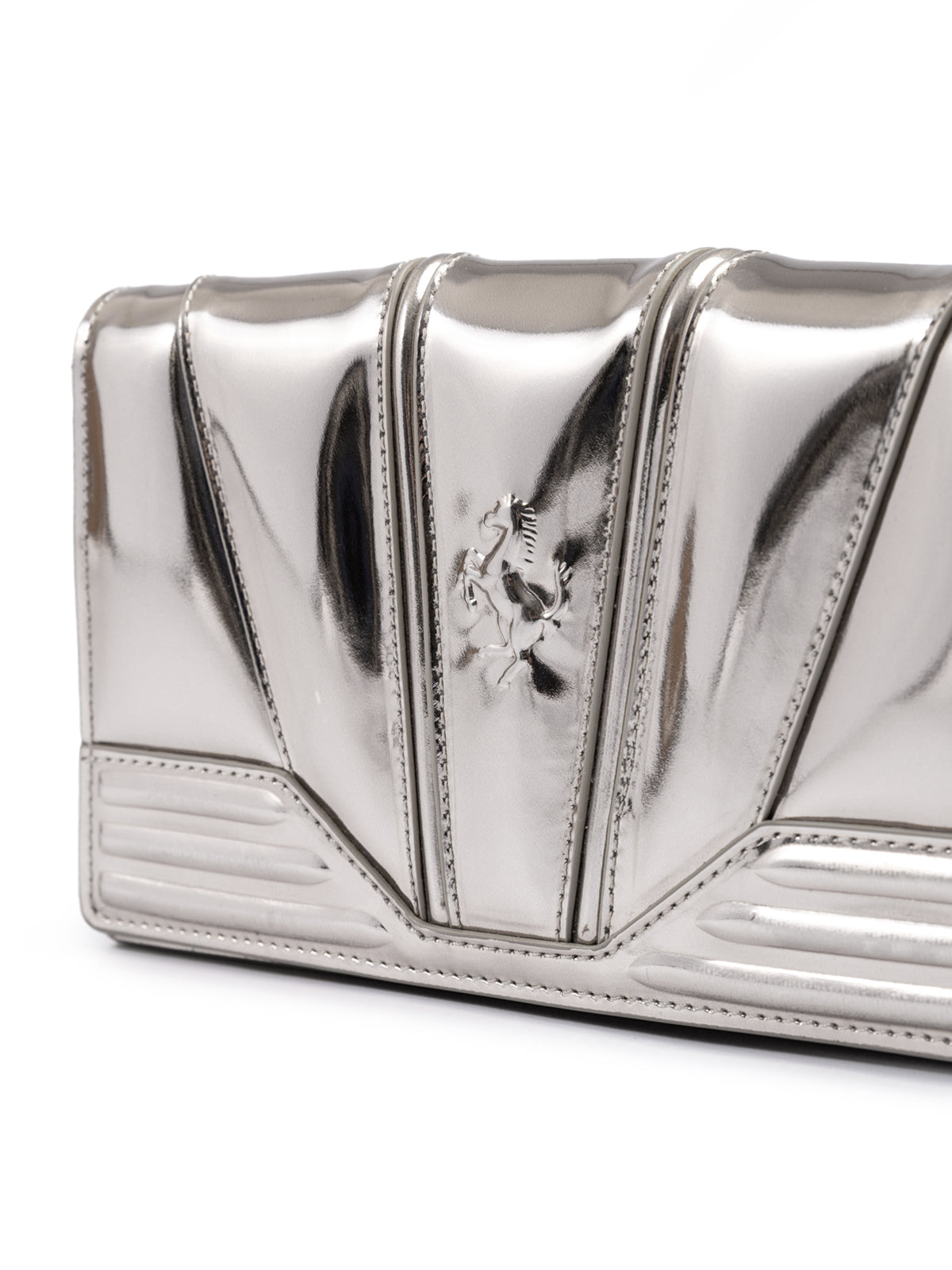 Ferrari Metal Silver GT Lackledertasche mit Kette
