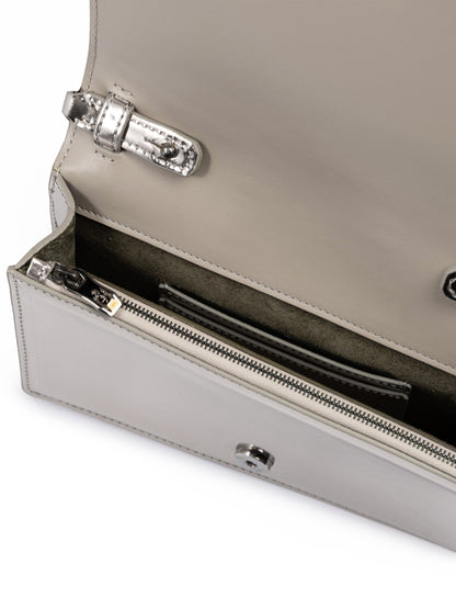 Ferrari Metal Silver GT Lackledertasche mit Kette