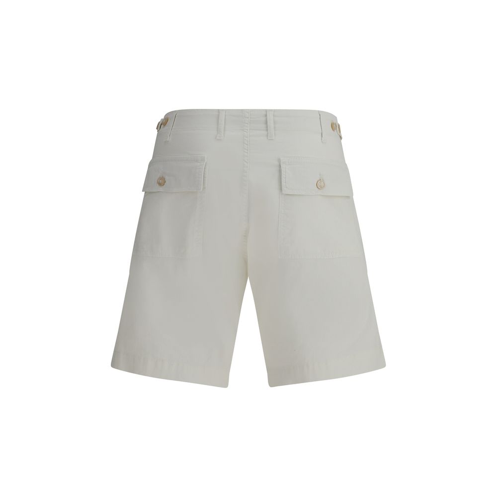 Cruna Cream Cotton Bermuda Shorts