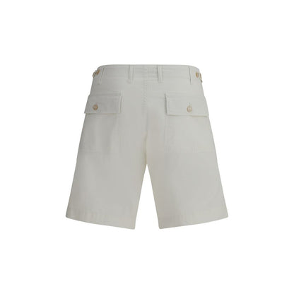 Cruna Cream Cotton Bermuda Shorts