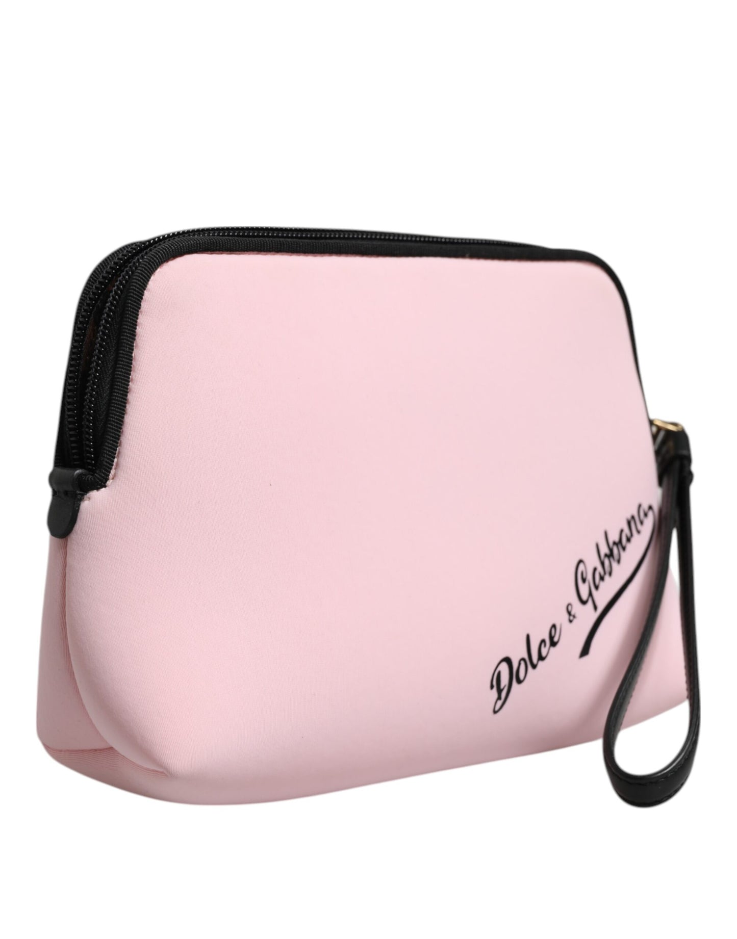 Dolce &amp; Gabbana – Clutch mit Reißverschluss und DG-Logo-Print aus massivem Nylon in Rosa