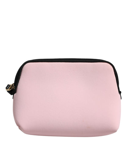 Dolce &amp; Gabbana – Clutch mit Reißverschluss und DG-Logo-Print aus massivem Nylon in Rosa
