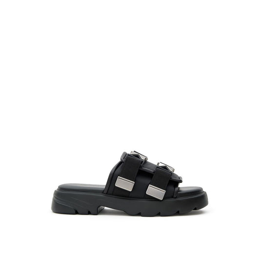 Bottega Veneta – Schwarzer Baumwoll-Slipper