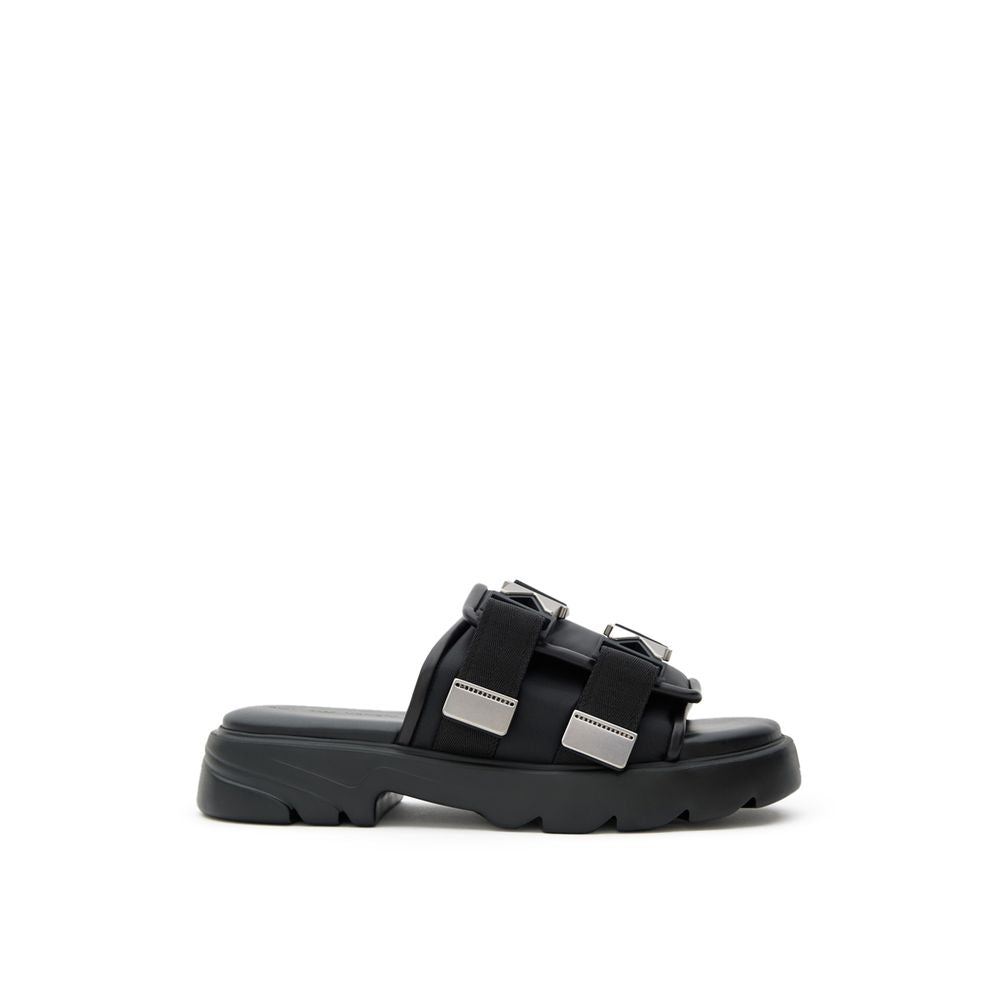 Bottega Veneta – Schwarzer Baumwoll-Slipper