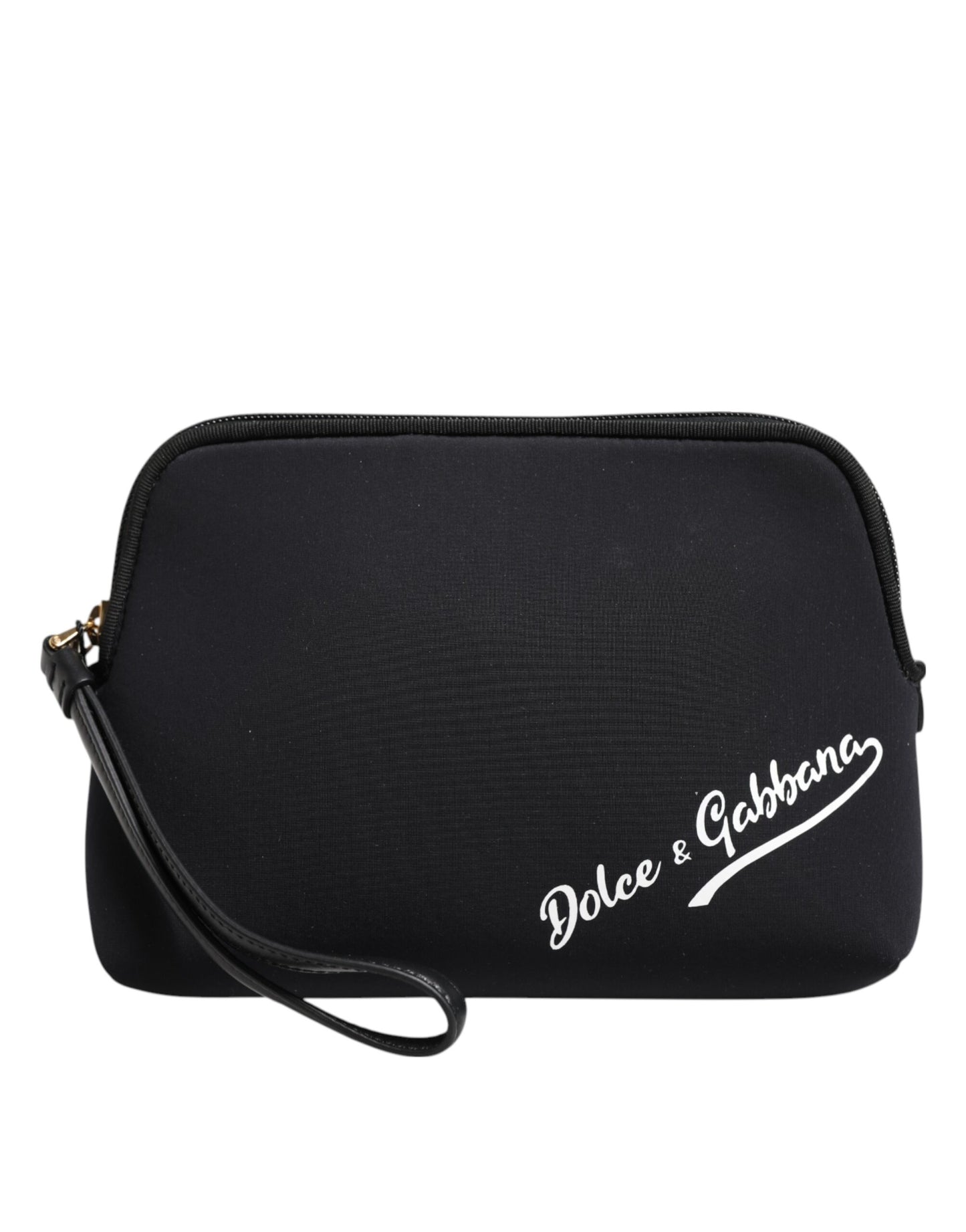 Dolce &amp; Gabbana – Schwarze Clutch aus massivem Nylon mit DG-Logoprint und Reißverschluss