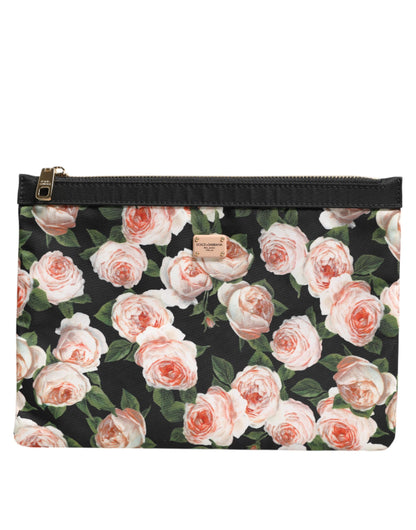 Dolce &amp; Gabbana Multicolor Floral DG Plaque Clutch Damen Beutel Borse Bag