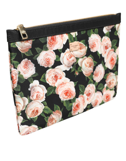 Dolce &amp; Gabbana Multicolor Floral DG Plaque Clutch Damen Beutel Borse Bag