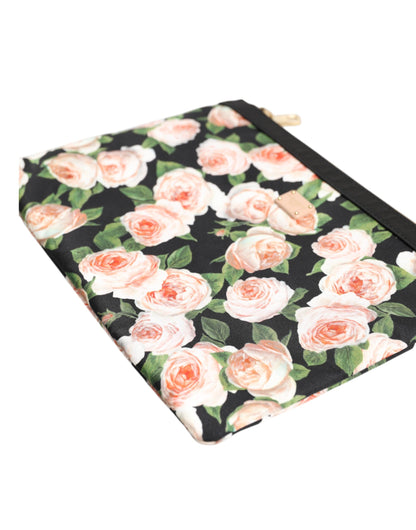 Dolce &amp; Gabbana Multicolor Floral DG Plaque Clutch Damen Beutel Borse Bag