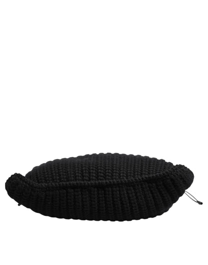 Dolce &amp; Gabbana Schwarze Kaschmir-Strickleder-Schultertasche für Damen