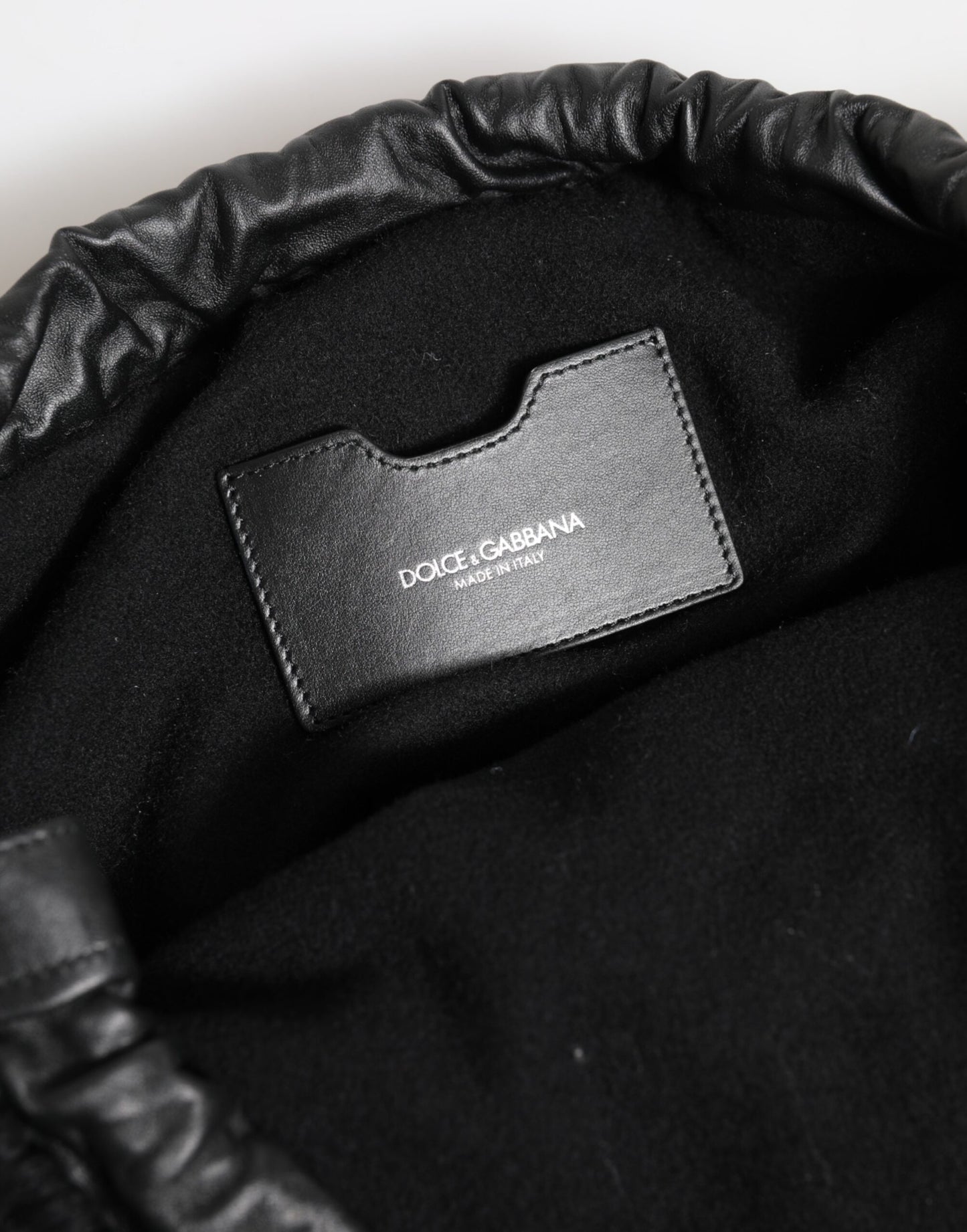 Dolce &amp; Gabbana Schwarze Kaschmir-Strickleder-Schultertasche für Damen