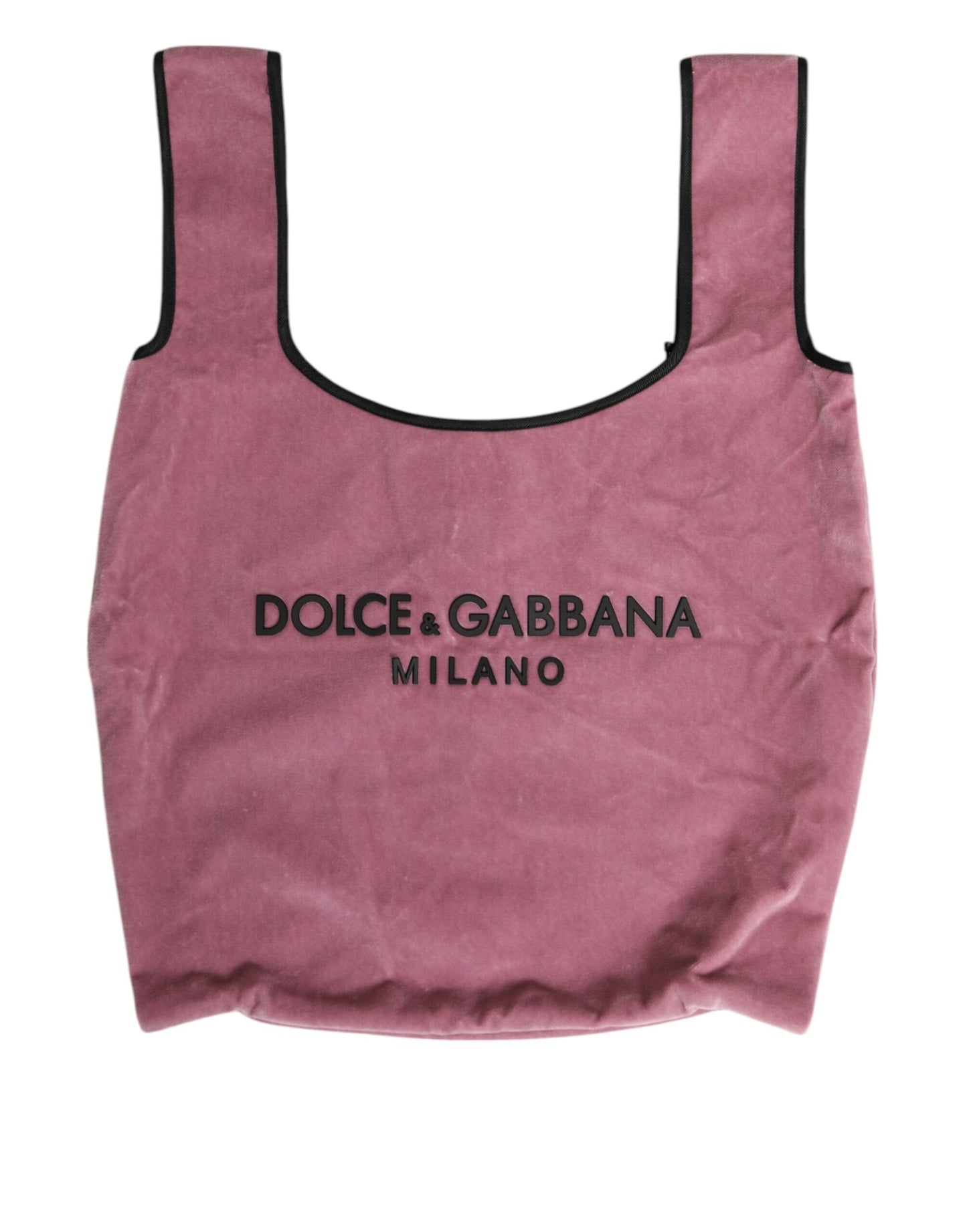 Dolce &amp; Gabbana DG MILANO Umhängetasche aus rosafarbenem Baumwollsamt