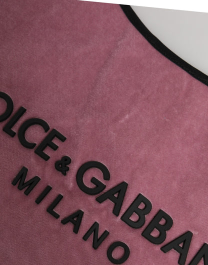 Dolce &amp; Gabbana DG MILANO Umhängetasche aus rosafarbenem Baumwollsamt