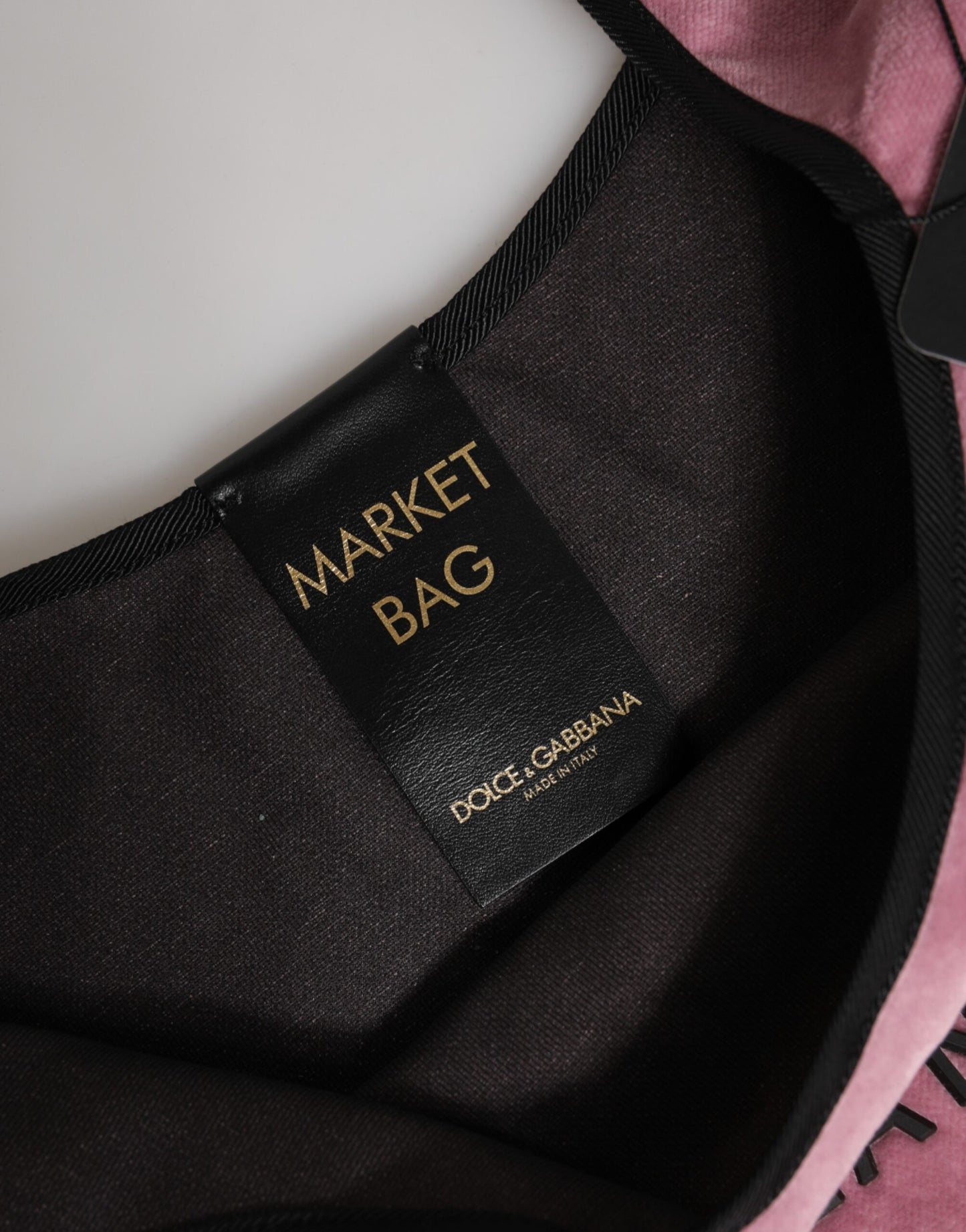 Dolce &amp; Gabbana DG MILANO Umhängetasche aus rosafarbenem Baumwollsamt