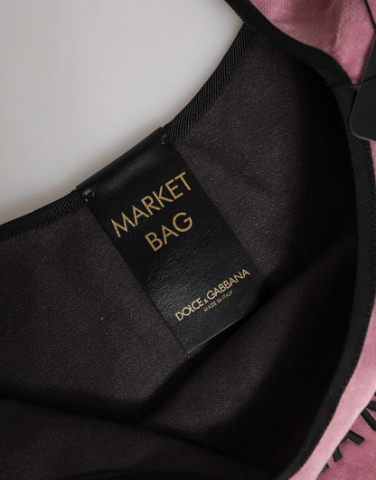 Dolce &amp; Gabbana DG MILANO Umhängetasche aus rosafarbenem Baumwollsamt