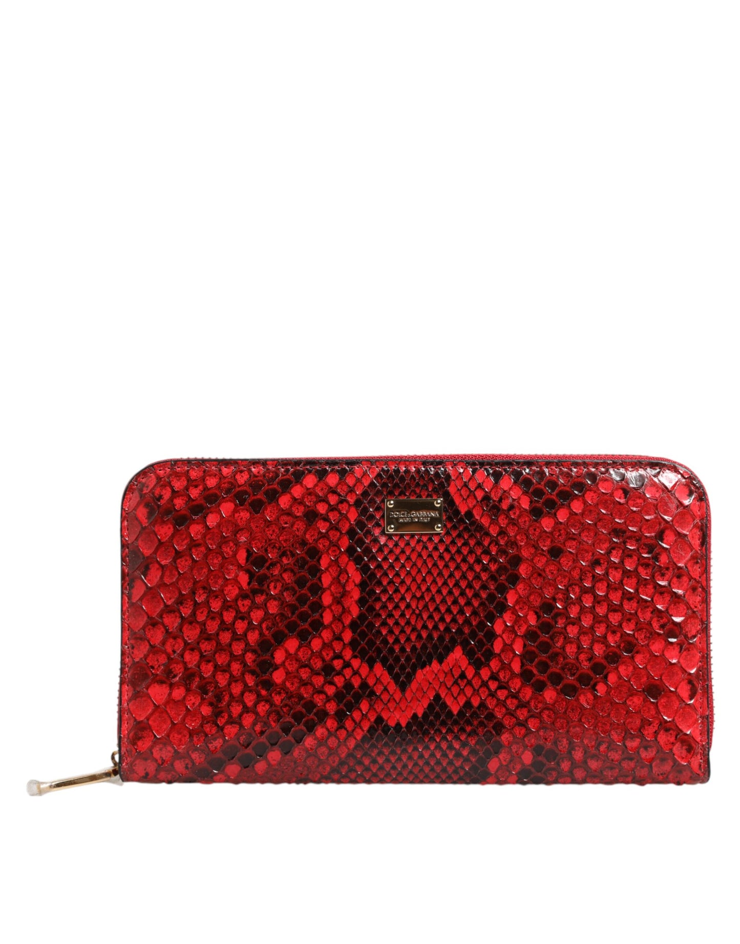 Dolce &amp; Gabbana – Continental-Clutch aus rotem Exotenleder mit Rundum-Reißverschluss