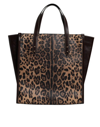 Dolce &amp; Gabbana Multicolor Leopard Shopping Tote Schultertasche DamenBorse Tasche
