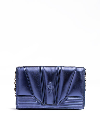 Ferrari Metal blaue GT-Lackledertasche mit Kette