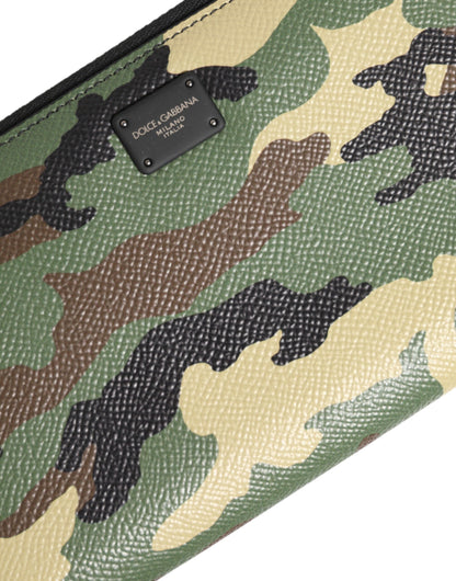 Dolce &amp; Gabbana Mehrfarbige Continental-Geldbörse mit Camouflage-Logo und Rundum-Reißverschluss