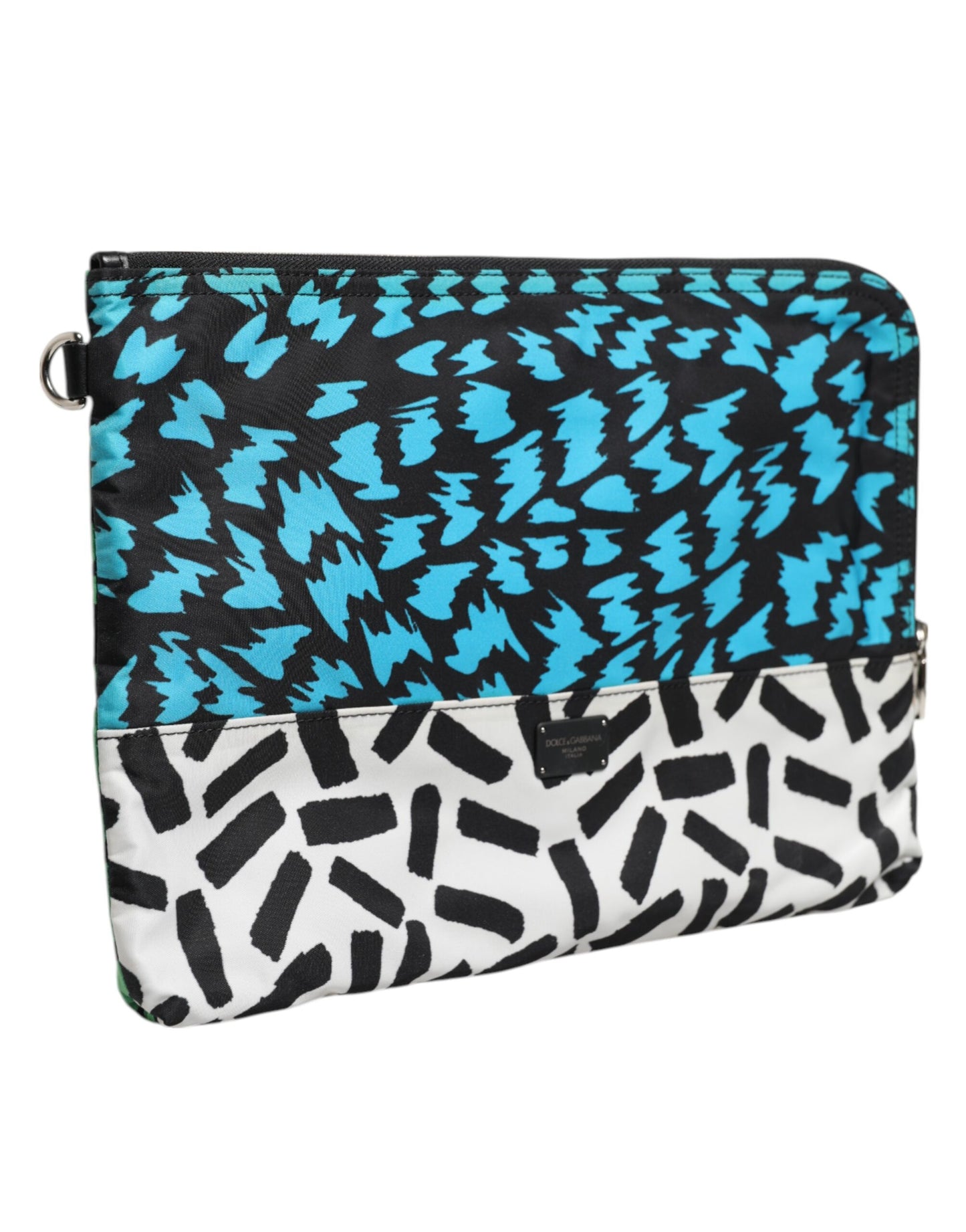 Dolce &amp; Gabbana – Mehrfarbig bedruckte Nylon-Clutch mit Logo-Plakette für Herren