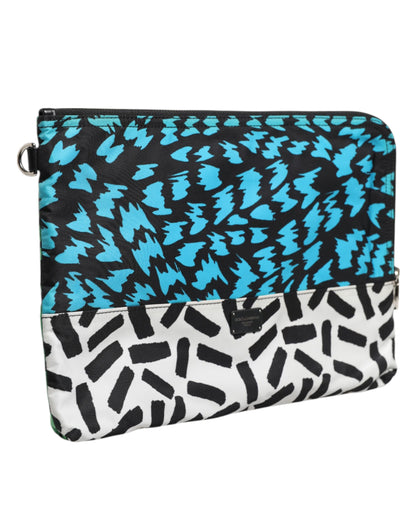 Dolce &amp; Gabbana – Mehrfarbig bedruckte Nylon-Clutch mit Logo-Plakette für Herren
