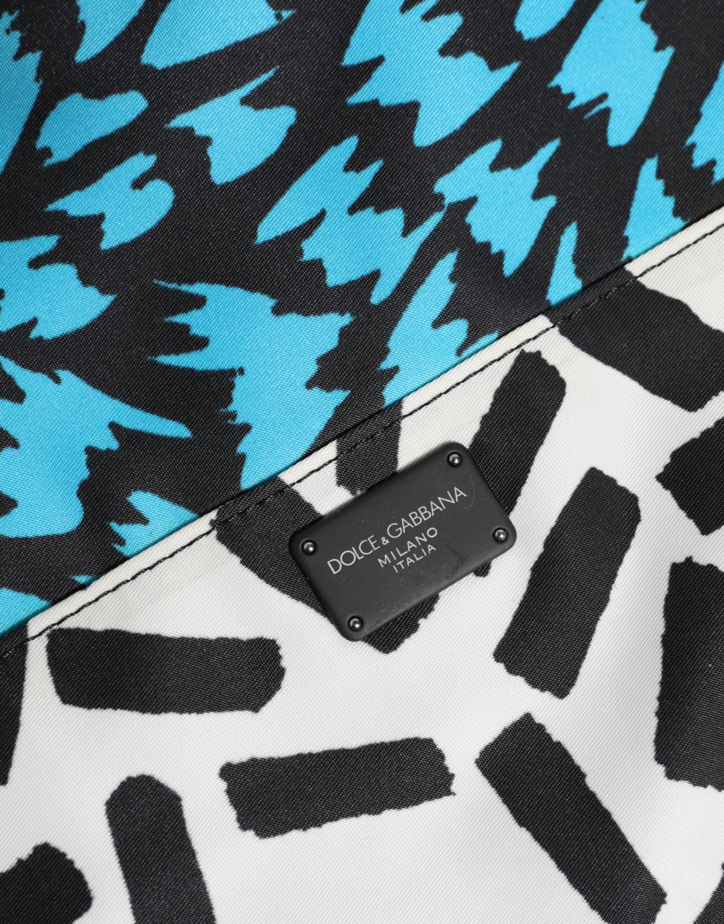 Dolce &amp; Gabbana – Mehrfarbig bedruckte Nylon-Clutch mit Logo-Plakette für Herren