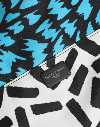 Dolce &amp; Gabbana – Mehrfarbig bedruckte Nylon-Clutch mit Logo-Plakette für Herren