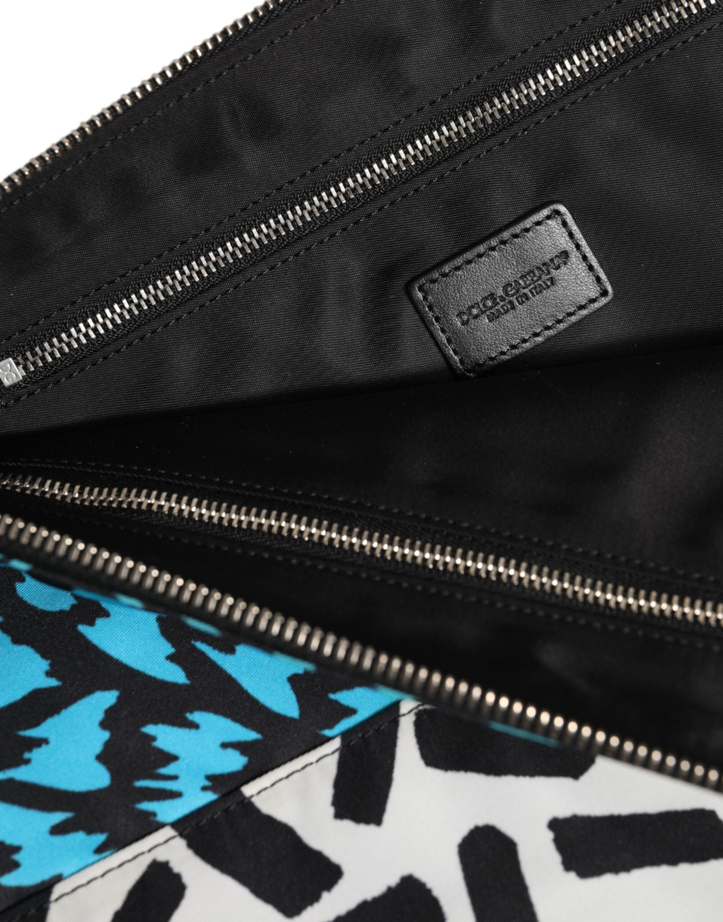 Dolce &amp; Gabbana – Mehrfarbig bedruckte Nylon-Clutch mit Logo-Plakette für Herren