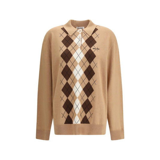Miu Miu Polopullover mit Rautenmuster